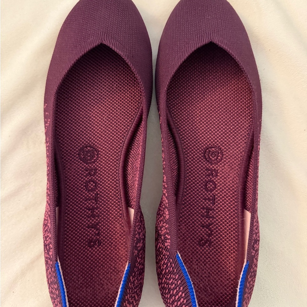EUC / Worn Once Rothy's | Fig Python Flats | Size 9.5 | Maroon Knit Ballet Flats